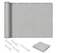 PVPQPR 140x700cm Cache Vue Balcon Occultant Brise Vue Balcon Exterieur Imperméable & Anti-UV,Canisse Toile De Protection Vent Et Regards pour Balcon, Terrasse,Jardin - avec Serre-Câbles,Light Gray