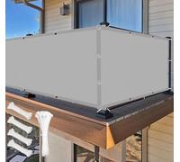 PVPQPR Brise Vue Balcon 110x100cm Gris Clair - Brise Vue Couverture De écran Jardin 200g/㎡ UV Résistant Déchirures Vent Protection Contre Les Regards avec Attaches De Câble Et Cordons