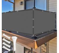 PVPQPR Brise Vue Balcon 110x100cm Gris foncé - Brise Vue Couverture De écran Jardin 200g/㎡ UV Résistant Déchirures Vent Protection Contre Les Regards avec Attaches De Câble Et Cordons