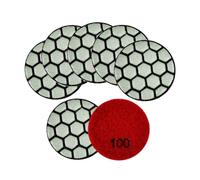 PVUVTNAHW Tampons de polissage Dia50mm, disque de ponçage en résine for granit et marbre, Mini ensemble de polisseuse de pierre Flexible de 2 pouces, 7 pièces(7Pcs Grit100)