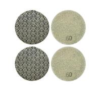 PVUVTNAHW Tampons de polissage diamant galvanisés, 2 pouces, diamètre 50mm, disque de ponçage for granit, marbre, Mini polisseuse for pierre Jade, 4 pièces(Grit 60)