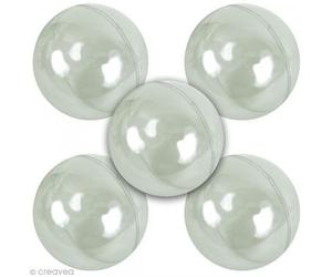PW International Lot de 5 Boules de Cristal Plastique 8 cm adapté Alimentaire