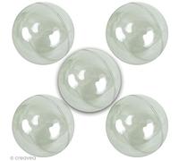 PW International Lot de 5 Boules Transparentes Plastique 6 cm