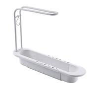PW TOOLS Rangement télescopique pour évier, Support d'évier télescopique, Panier vidange Extensible, Savon, égouttoir en éponge, Plateau d'évier pour Cuisine Salle Bain