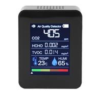 Pwshymi Détecteur de qualité de L'air 5 en 1, Testeur D'intérieur Portable CO2 HCHO TVOC pour Maison, Bureau, Voiture, Conception Compacte