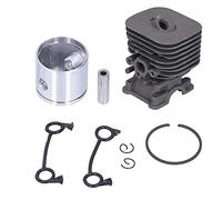 Pwshymi Kit Cylindre de Tronçonneuse, 35 Mm en Aluminium, pour 125 128 | Jeu de segments de piston, pièces de rechange en aluminium, entretien du matériel de jardin, convient aux modèles 125 et 128