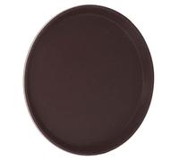 Pwshymi Plateau de Service Rond Résistant à la Chaleur Antidérapant pour café Restaurant Famille Fibre de Verre trempé Marron 1 Pièce (Trempé 40cm (Rond))