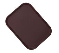 Pwshymi Plateau de Service Rond Résistant à la Chaleur Antidérapant pour café Restaurant Famille Fibre de Verre trempé Marron 1 Pièce (Trempé 25x35cm (rectangulaire))
