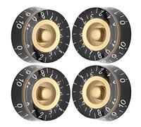 Pwshymi Potentiomètre de Contrôle de tonalité de Guitare électrique Durable, Boutons de Chapeau Haut de Forme pour Instruments de Musique, Boutons Faciles à Installer 4 Pièces