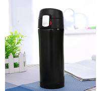 Pwshymi Tasse de Voyage de Bouteille D'eau Isolée par Sous Vide D'acier Inoxydable 350ml pour le café et le thé de Voyage en Plein Air Durables Sûrs (Noire)