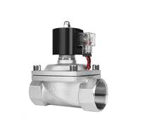 PXQCHAVLN Électrovanne étanche normalement fermée 2" DN50 Électrovanne en Acier Inoxydable avec indicateur d'alimentation LED 24V 12V 220V 110V(G-12VDC-EPDM-SEAL)