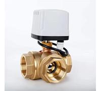 PXQCHAVLN Vanne à Bille motorisée étanche à 3 Voies DN15 DN20 DN25 DN50, 3 Fils, 2 Commandes, vanne à Bille électrique en Laiton, Moteur métallique à Grand Couple(24vac,DN32)