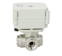 PXQCHAVLN Vanne électrique à 3 Voies en Acier Inoxydable 1/4" DN8, condensateur SS304, Retour Automatique 9-24 V AC/DC et 110-230 VAC