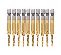 PxQuerantic 10 pièces de tarauds à queue hexagonale M3, outil de taraudage à cannelure hélicoïdale en HSS avec revêtement au titane pour acier au carbone, aluminium et cuivre, mèche de 2,5 mm