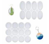 PXRLMYF 20 Pièces Moule Resine Epoxy Bijoux Moule en Silicone Bijoux Rond Ovale avec Trous moules en résine époxy pour Colliers,Pendentifs et Boucles d'oreilles