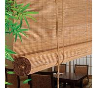 Pxzybd Store Enrouleur Bambou 50cm 60cm 80cm 90cm 100cm 120cm 150cm De Large,Stores en Bambou Pare-Soleil,Rideaux Rétro,Store À Rouleau,pour Portes Fenêtres Intérieur Extérieur,W×H-50x90cm/20x35in