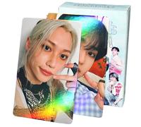 PYAJUU Stray Kids Lot de 50 cartes photo laser Stray Kids - Cartes photo K-POP Stray Kids LOMO - Cartes KPOP Straykids ATE - Cartes photo pour enfants stray - Carte postale 5 étoiles - Cadeau pour les