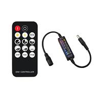 Pyanegn Télécommande RF LED DC5V-24V Gradateur Réglage de la Luminosité Partie 14-Key Dimmable Connecteur Commutateur pour LED Strip Light