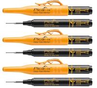 Pyca Marqueur permanent noir p. trous profonds, Embout réglable, Noir, Lot de 3