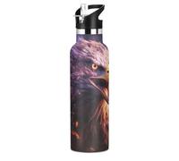 Pygargue à TêTe Blanche Feu Violet En ColèRe Bouteille d'eau pour Enfants en Acier Inoxydable,Gobelet Isotherme Sous Vide pour Filles Garçons