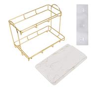 Pyhodi Organisateur de Salle de Bain étanche à 2 Niveaux, Plateau de vanité étanche de Grande capacité, Organisateur de Maquillage Cosmétique, Support de Bureau Multifonctionnel en Métal