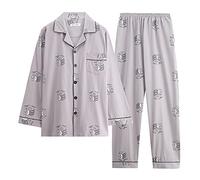Pyjama en coton pour homme à manches longues en coton fin plaid grande taille décontracté portable vêtements de maison costume peignoir homme Forex
