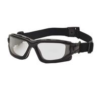 PYRAMEX I-Force Lunettes de Sport à Double Panneau Anti-buée, Monture Noire/Verres Transparents Anti-buée