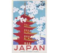 Pyramid America Japan Government Railways Cherry Blossom Vintage Travel Cool Wall Decor Art Print Poster 152,4 x 228,6 cm