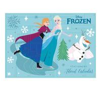 PYRAMID Calendrier de l'Avent Frozen Disney - 24 surprises de papeterie avec crayons, stylos, gommes - Activités découpables - 35x25x3 cm