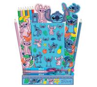 PYRAMID Calendrier de l'Avent Stitch Disney avec 24 surprises - Fournitures de bureau (crayons, stylos, gommes) - 35 x 25 cm