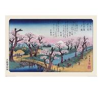 Pyramid Hiroshige Mount Fuji Koganei Bridge Unisexe Poster Multicolore Papier