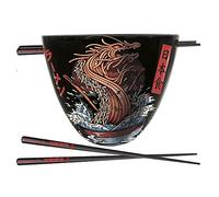 Pyramid International Bol à ramen -Dragon ramen - Coffret cadeau - illustrata - Céramique - 500ml, Blanc