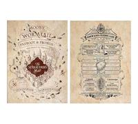 Pyramid International – 2 affiches Harry Potter – Carte du Maraudeur & Liste fournitures – 52x38 cm