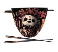 Pyramid International Ilustrata Ensemble de bols à ramen avec baguettes Motif café noir dans une boîte cadeau - Produit officiel