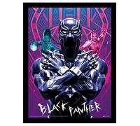 Pyramid International Marvel Black Panther Poster encadré Édition collector Black Panther Wakanda Forever Design 30 cm x 40 cm Produit officiel