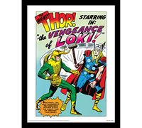 Pyramid International Marvel Comics Affiche encadrée Thor Édition collector Vengeance of Loki 30 x 40 cm