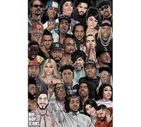 Pyramid International – Affiche HIP HOP ICONS 91,5 x 61 x 0,1 cm – Noir/Blanc/Gris