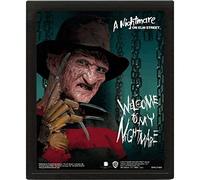 Pyramid International Poster lenticulaire 3D « A Nightmare On Elm Street » (motif chaînes) 25 cm x 20 cm x 1,3 cm encadré et art mural 3D dans un cadre photo - Produit officiel