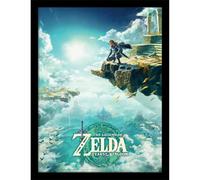 Pyramid International Poster The Legend of Zelda dans cadre (Hyrule Skies) Décoration murale dans cadre 30 x 40 cm - Produit officiel - Noir