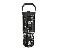 Pyramid International Star Wars (Vader Tech) Pichet avec paille et couvercle, corps à double paroi en acier inoxydable, garde votre boisson fraîche, couvercle à vis avec paille en polyéthylène, sans