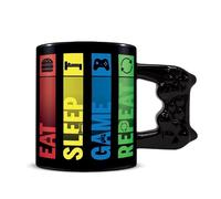 Pyramid International Tasse 3D Gamer : Eat, Sleep, Game, Repeat - Porcelaine Blanc - Réutilisable - 1 Unité