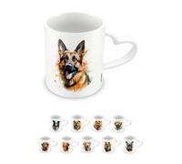 Pyramid International, Tasse en céramique avec poignée en forme de cœur pour café et chocolat chaud, motif berger allemand, collection Love My Dog, 315 ml, taille unique, blanc