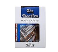 Pyramid International The Beatles (rouge et bleu) Ensemble tasse et chaussettes - Design amusant des Beatles, comprend des chaussettes confortables assorties, durables et passent au micro-ondes, tasse