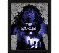 Pyramid International The Exorcist Décoration murale 3D lenticulaire encadrée Motif exorcisme 20 x 25,5 cm Cadre photo Noir Poster 3D Film d'horreur Décoration murale 3D Produit officiel