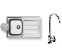 Pyramis Athena évier avec mitigeur acier/chrome 100 180 101L