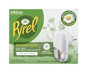 Pyrel® Diffuseur Électrique Anti Moustiques Liquide, Diffuseur + Recharge, 45 Nuits, 32 ml
