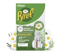 Pyrel Recharge Diffuseur Électrique Agrumes Boisés 45 Nuits 1 Recharge | Recharge diffuseur électrique anti-moustiques, sans parfum ajouté, 45 nuits d'efficacité, 1 recharge liquide de 32 ml