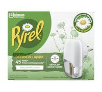 Pyrel Recharge Diffuseur Électrique Sans Parfum 45 Nuits 1 Recharge | Recharge diffuseur électrique anti-moustiques, sans parfum ajouté, 45 nuits d'efficacité, 1 recharge liquide de 32 ml