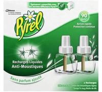 Pyrel - Recharges Liquides - Anti-Moustiques - Sans Parfum Ajouté - 2 Recharges de 2 x 45 Nuits de 8 h (2 x 27 ml )