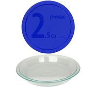 Pyrex (1) assiette à tarte vintage de 23 cm #209, et (1) couvercle de bol à mélanger bleu de 325 pièces de 2,5 l fabriqué aux États-Unis